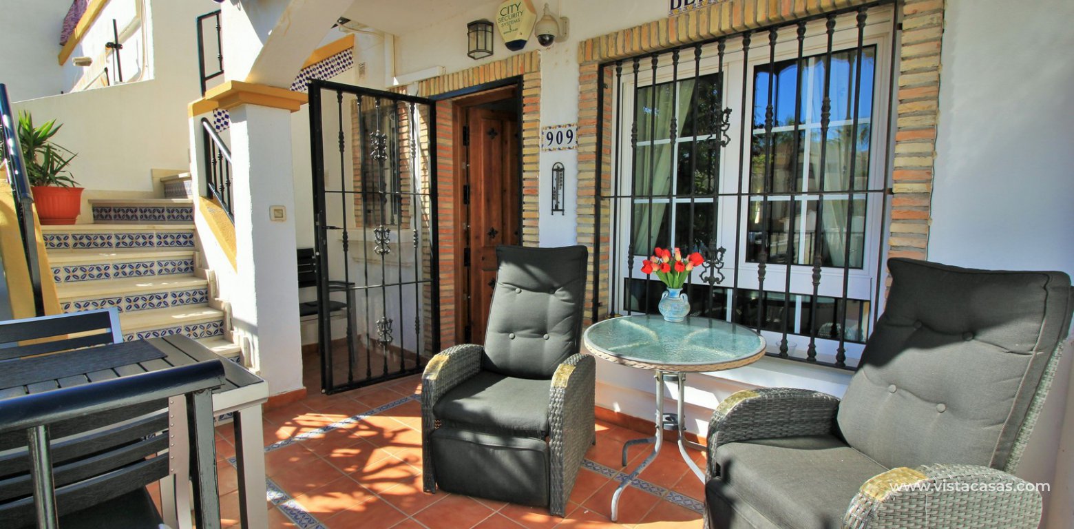Lola bungalow overlooking the pool for sale R19 Los Dolses front terrace