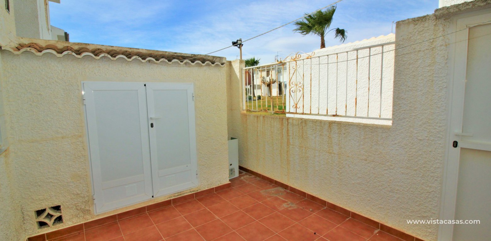 Townhouse for sale La Rosaleda Torrevieja rear terrace storage cupboard