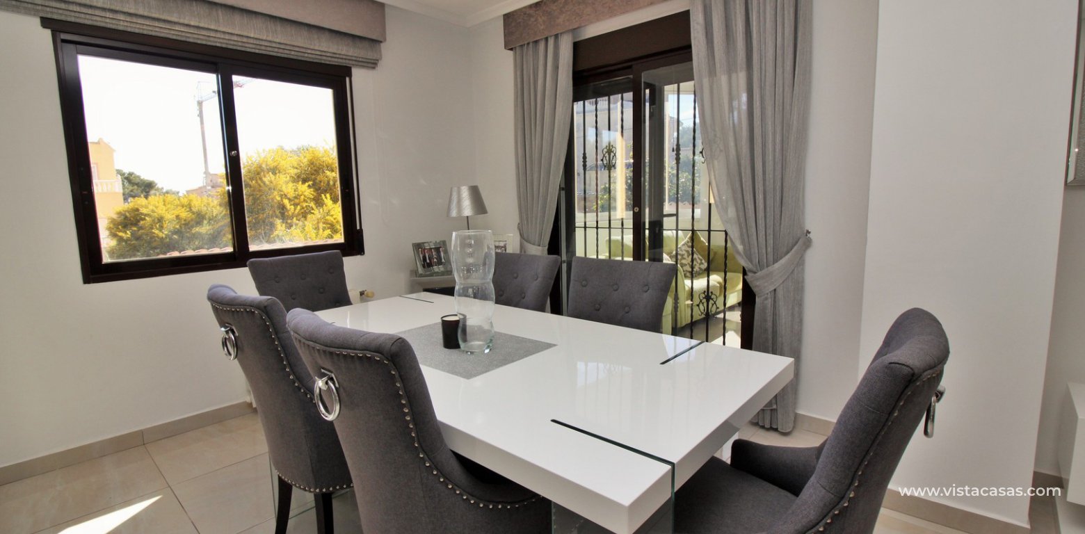 Modern 5 bedroom detached villa with private pool and large plot for sale Villamartin dining area 2