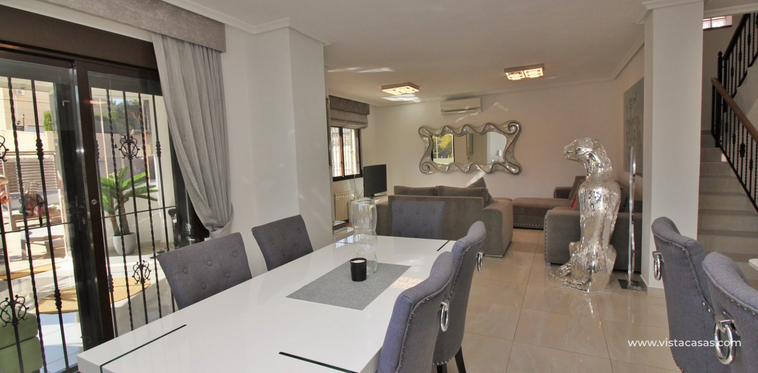 Modern 5 bedroom detached villa with private pool and large plot for sale Villamartin dining area 3