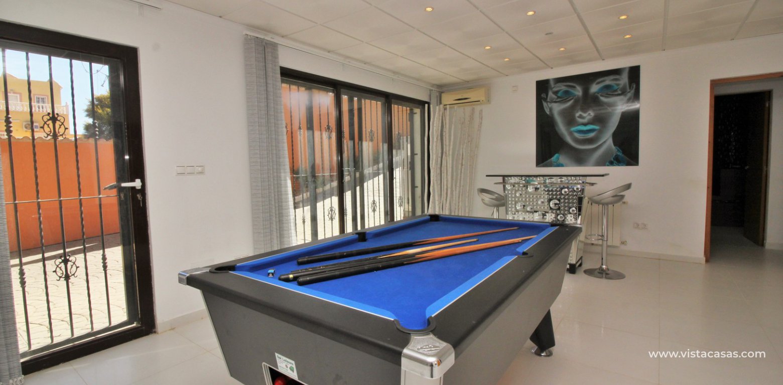 Modern 5 bedroom detached villa with private pool and large plot for sale Villamartin pool table games room underbuild