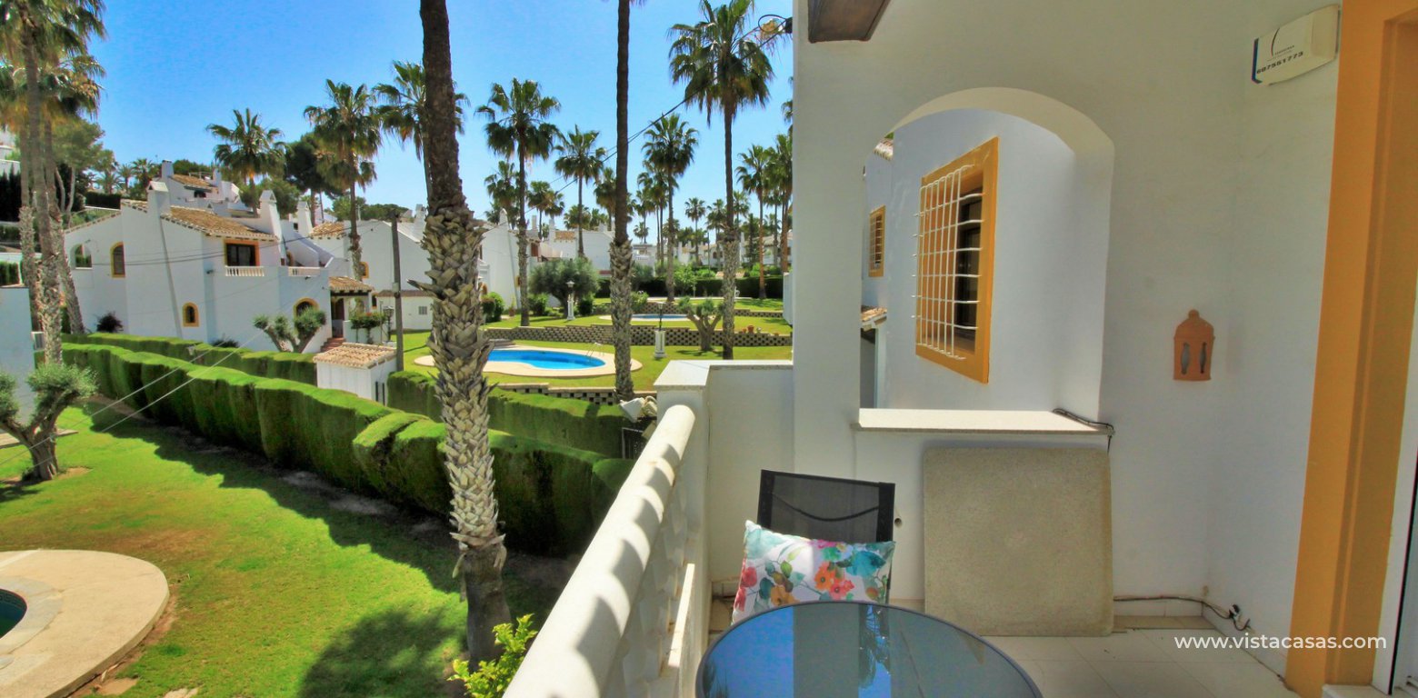 Detached villa for sale overlooking the golf course Fortuna II Villamartin balcony pool view