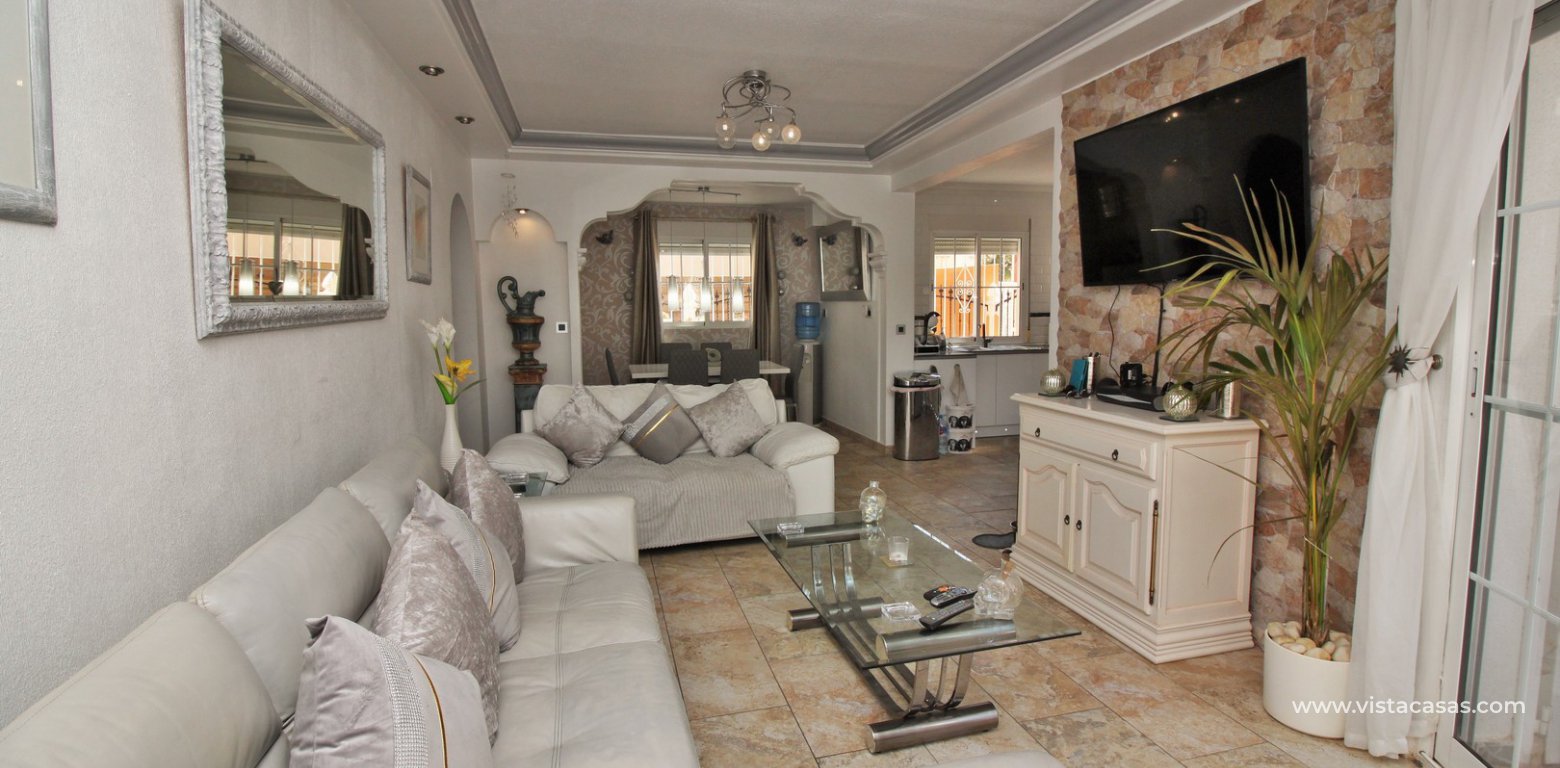 South facing villa with private pool and underbuild for sale Villamartin lounge