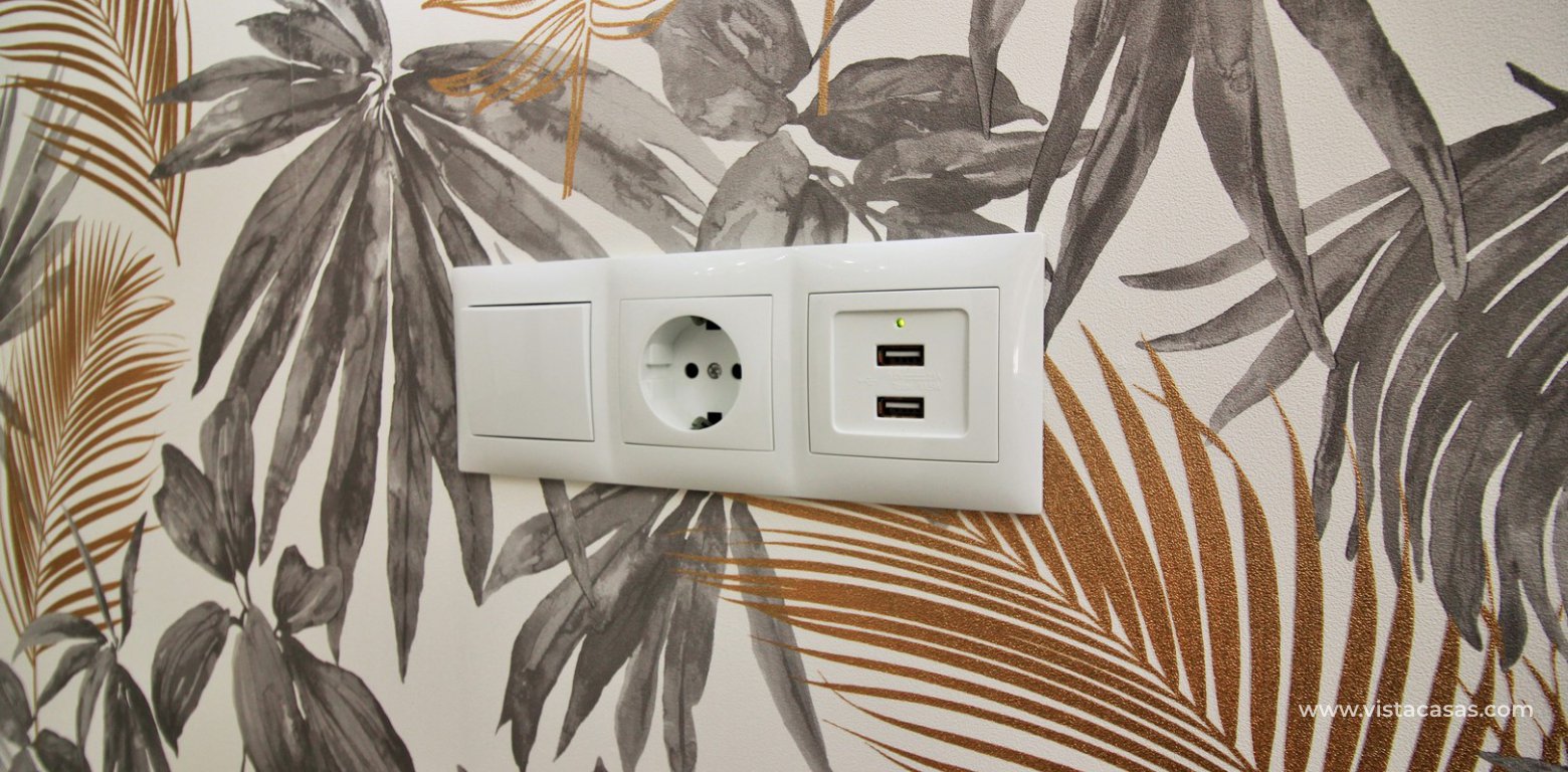 Modern South facing ground floor apartment for sale in Los Dolses USB sockets