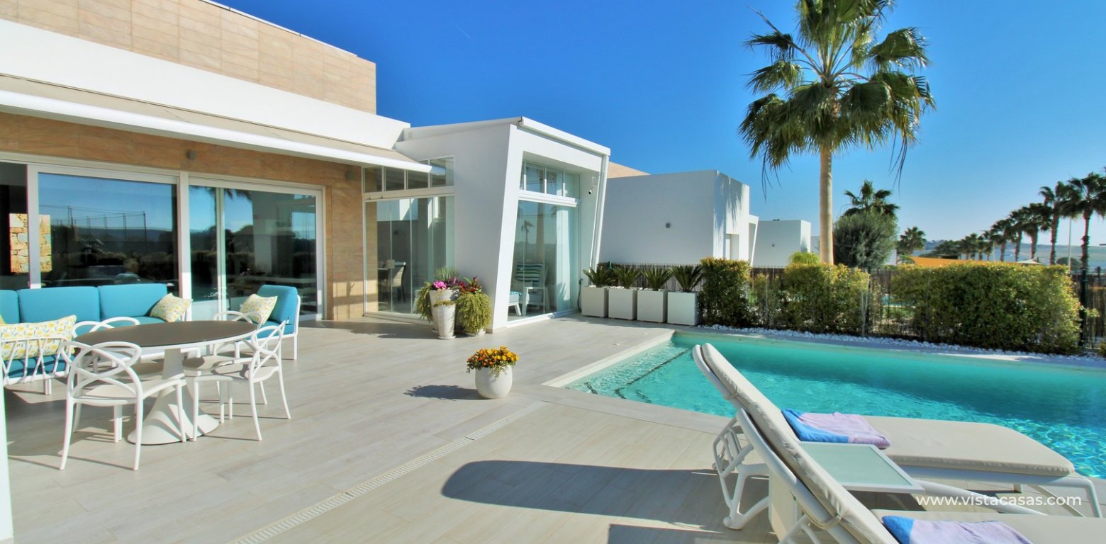 Modern detached villa for sale La Finca Golf Algorfa terrace