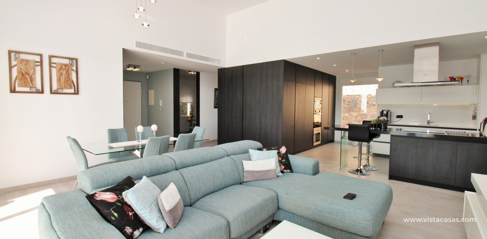 Modern detached villa for sale La Finca Golf Algorfa lounge diner