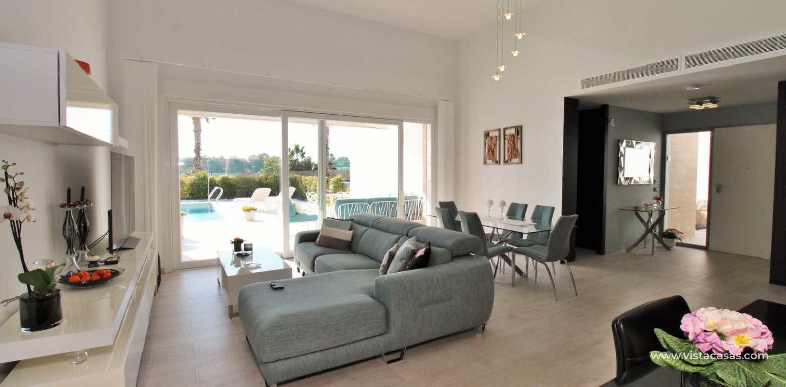 Modern detached villa for sale La Finca Golf Algorfa lounge diner area