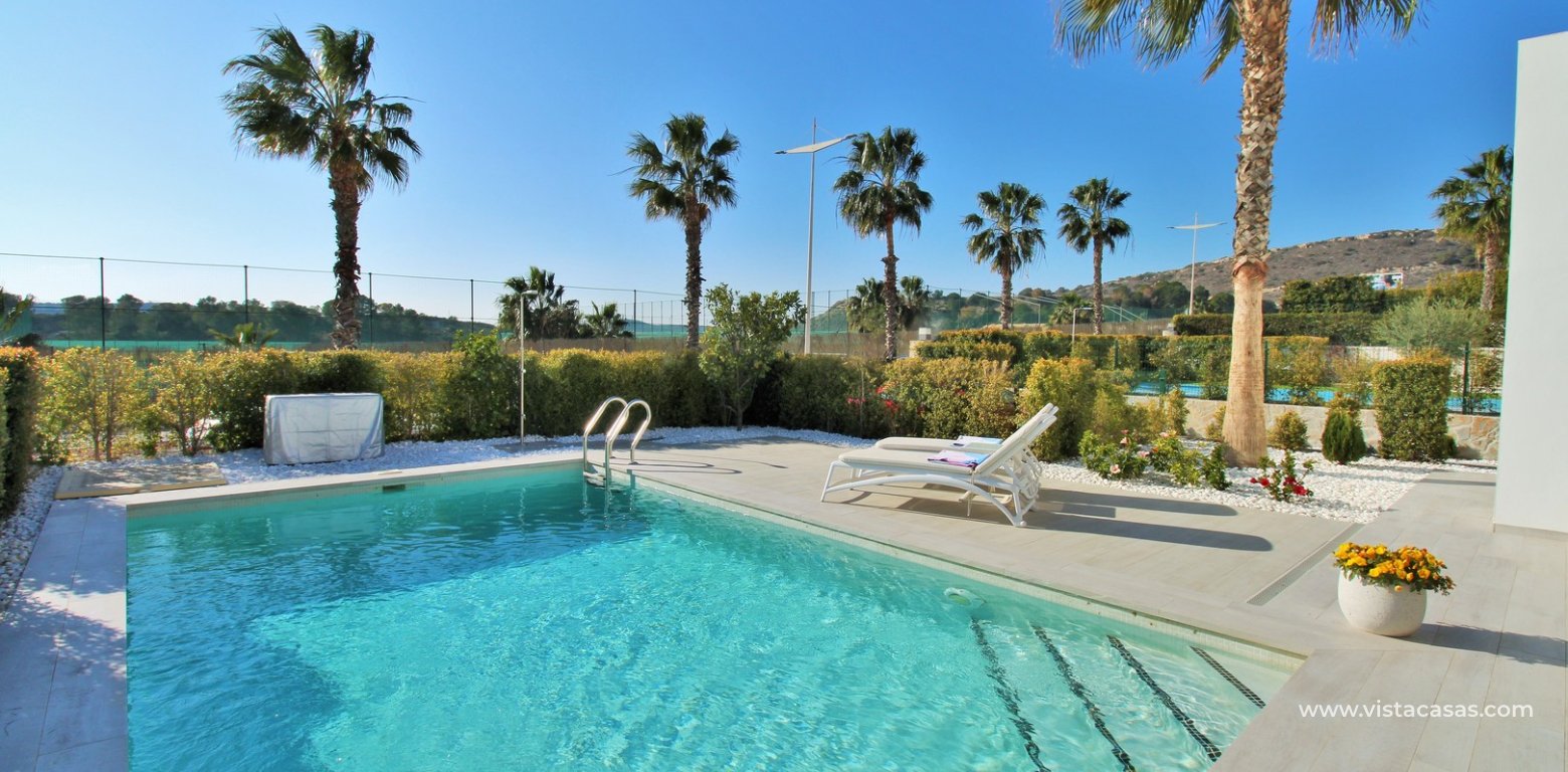 Modern detached villa for sale La Finca Golf Algorfa pool area