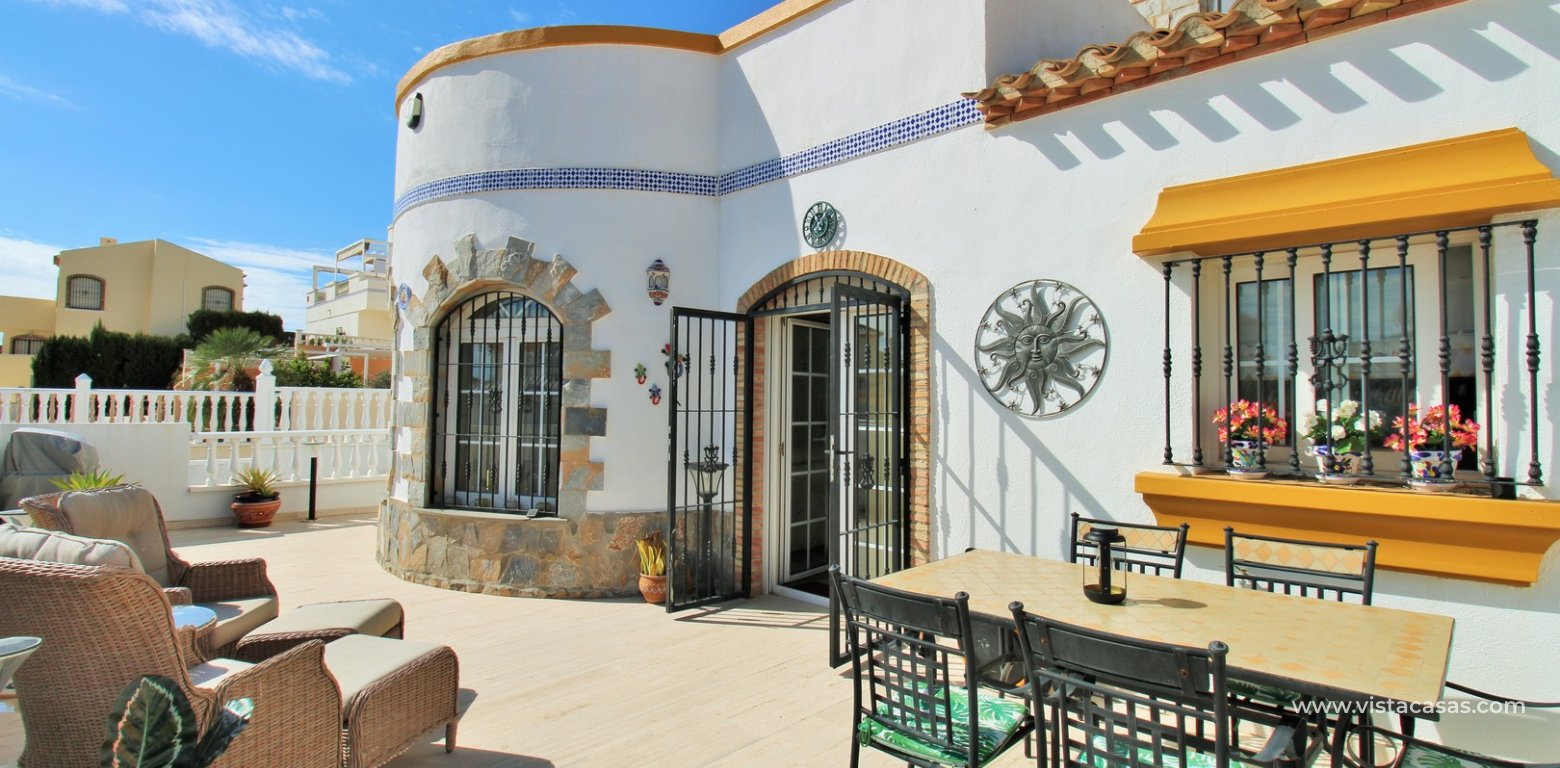 Ibiza style villa for sale R15 Los Dolses Villamartin front terrace