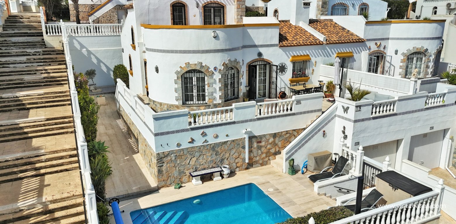 Ibiza style villa for sale R15 Los Dolses Villamartin aerial view 2