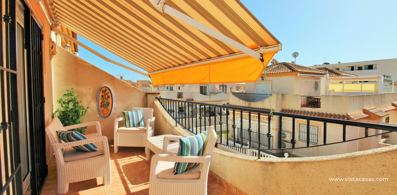 3 bedroom townhouse for sale Iria 4 Playa Flamenca front balcony