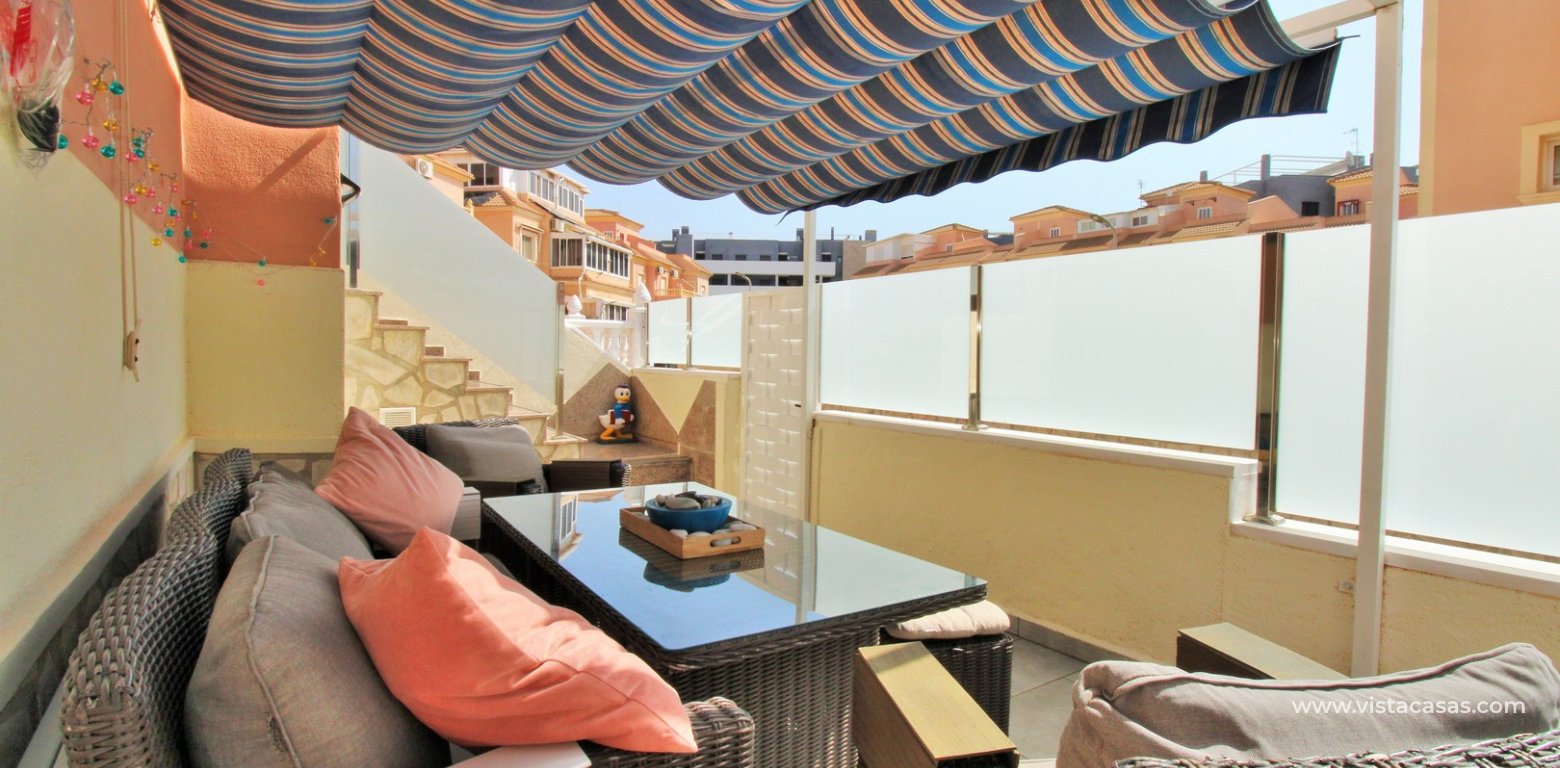 3-Bed Quad House in Playa Flamenca Near Zenia Boulevard tiled garden