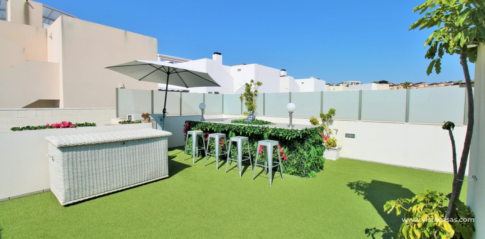 Modern 4-Bed Villa with Pool & Solarium in Villamartin roof terrace bar