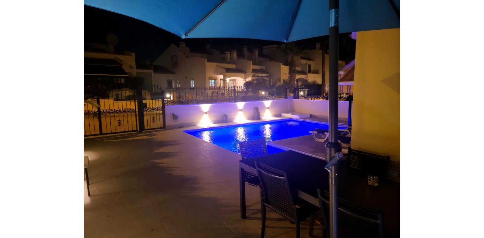 3 Bed Villa with Private Pool in Costa Flamenca Golf Los Dolses night pool