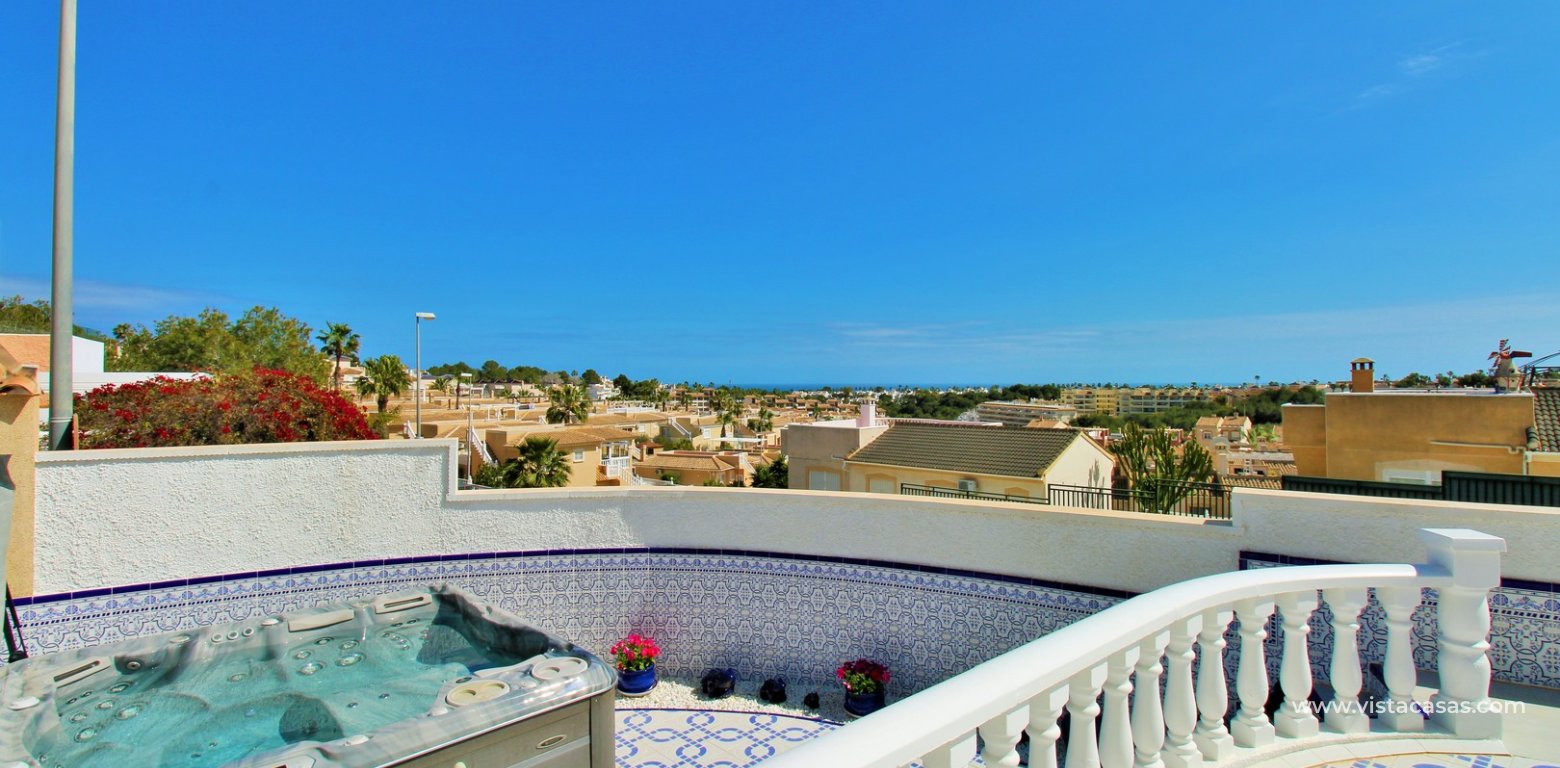 Sea View Villa with Heated Pool in Villamartin hot tub