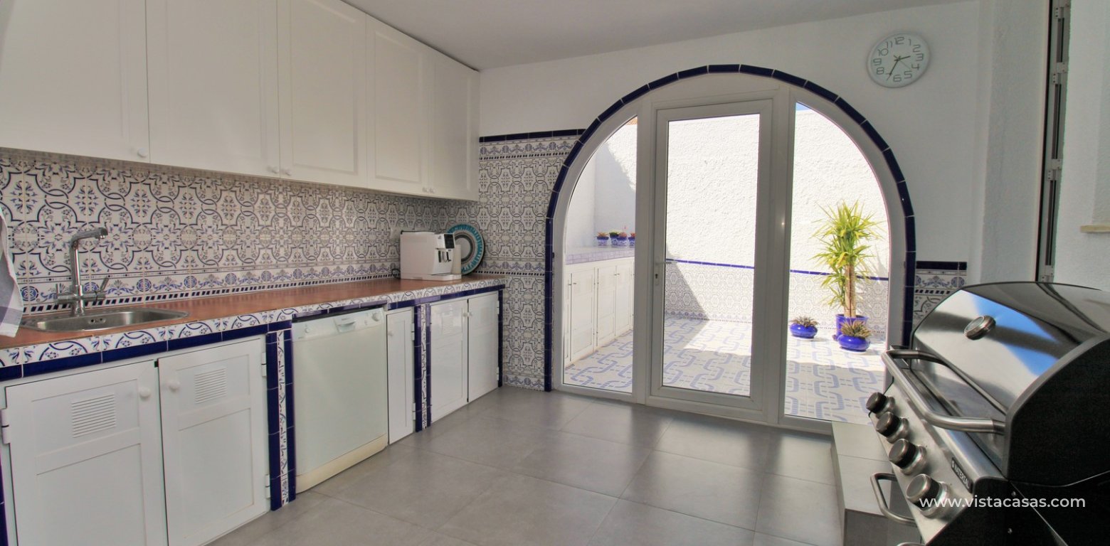 Sea View Villa with Heated Pool in Villamartin summer kitchen