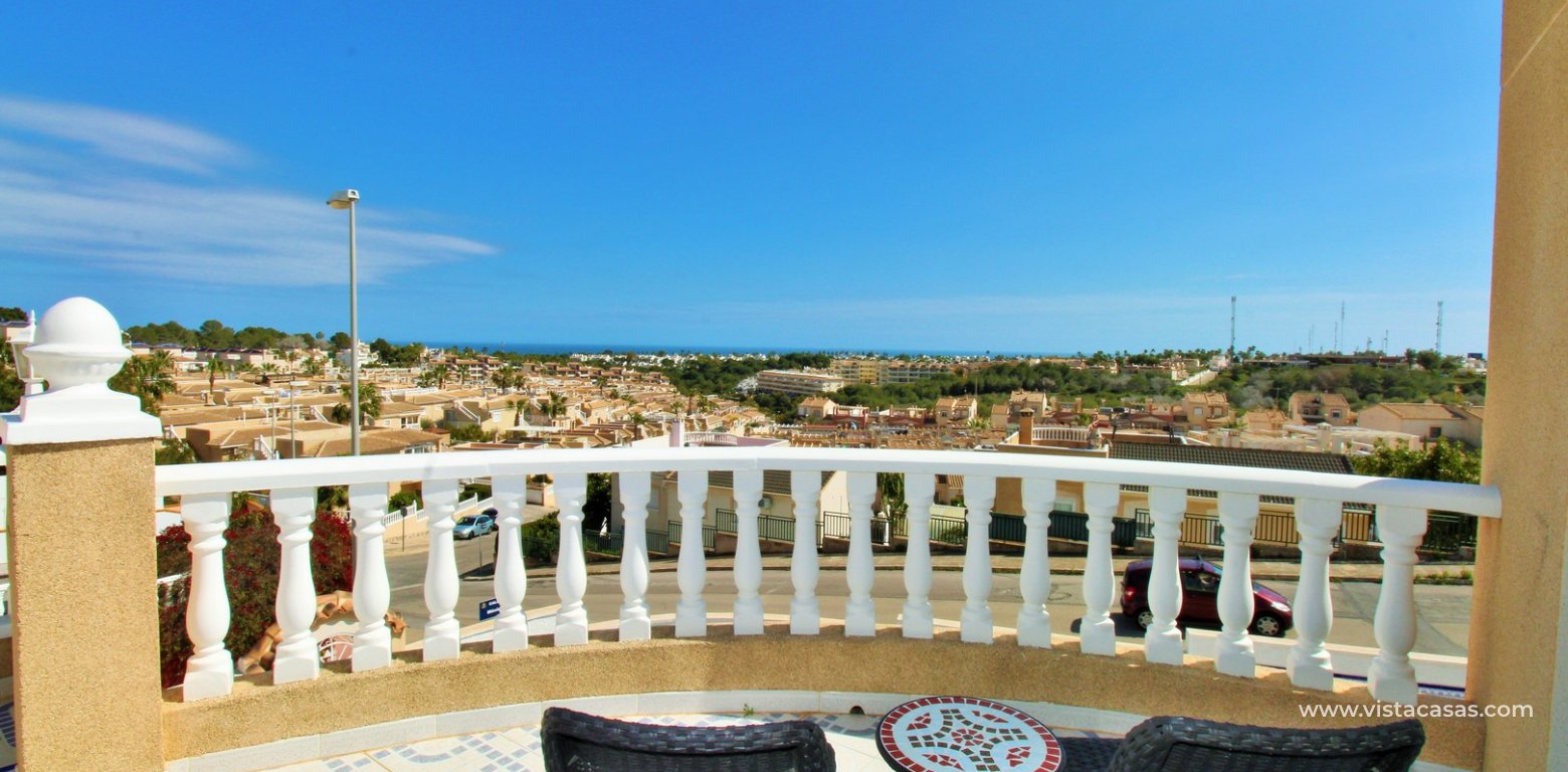 Sea View Villa with Heated Pool in Villamartin balcony