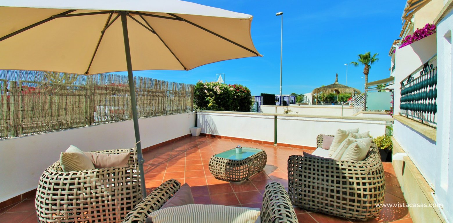 South-Facing 3 Bedroom Buhardilla Townhouse For Sale In R13 Pau 8 front terrace