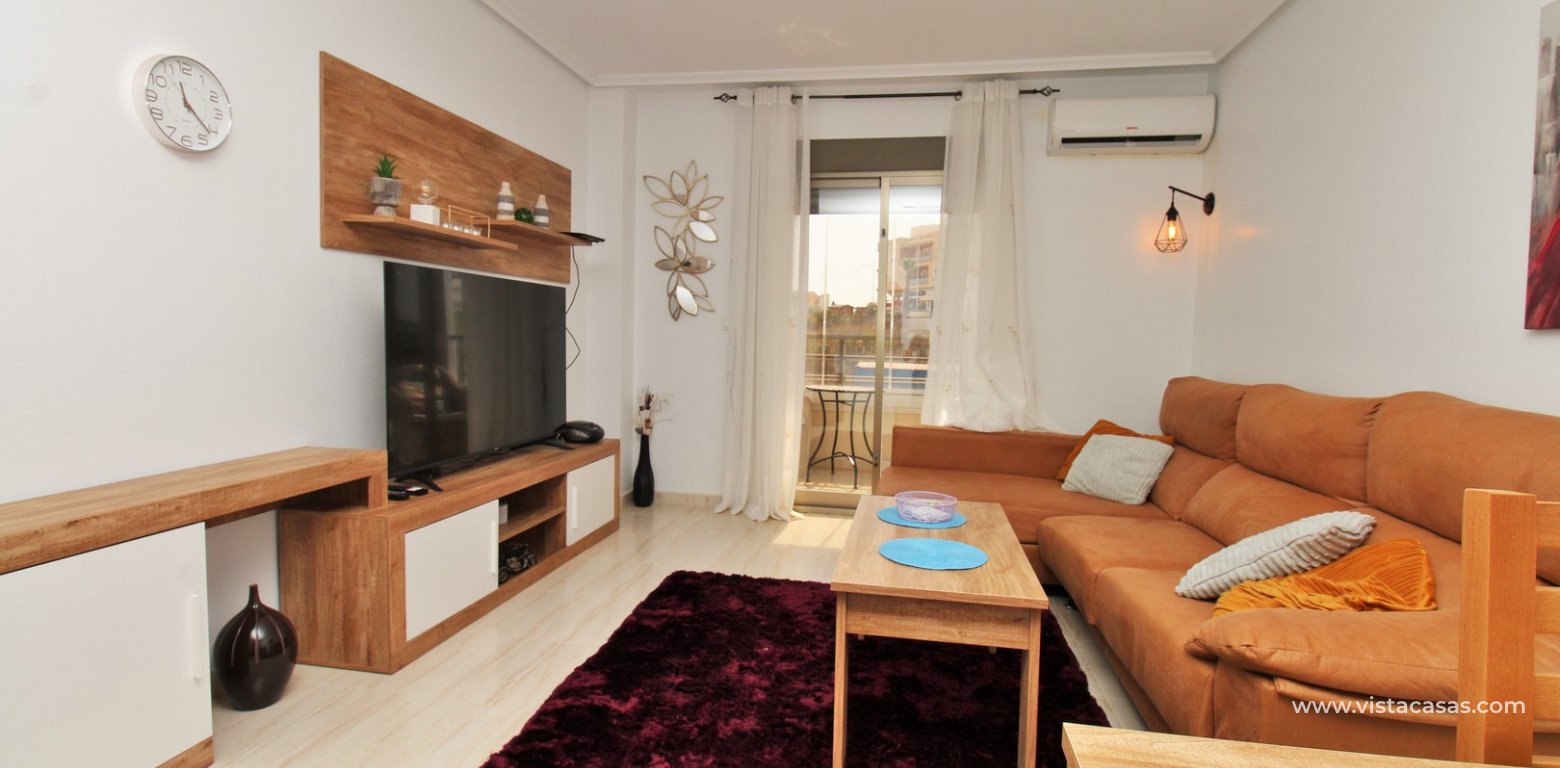 Corner 2 Bed Apartment For Sale in Res. Angelina San Miguel de Salinas living room