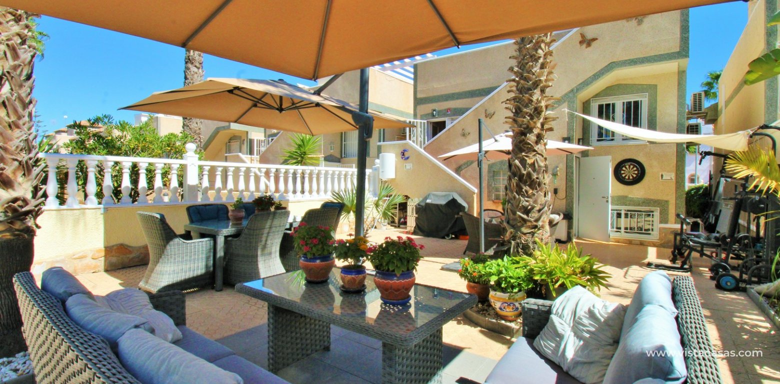 Fully renovated detached villa for sale in Las Violetas Villamartin rear terrace