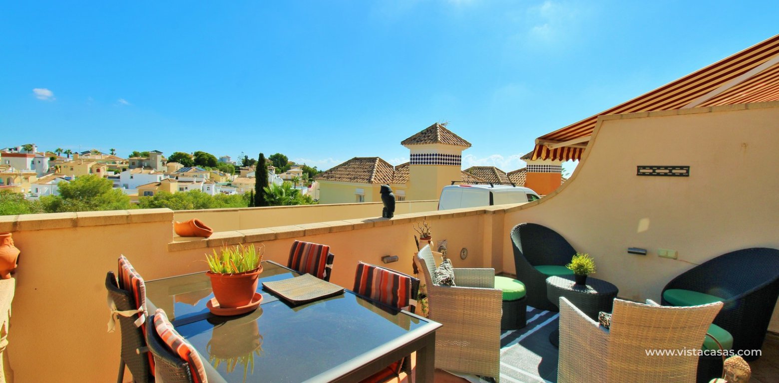 3 bedroom quad with sea views in Vista Azul Villamartin front terrace