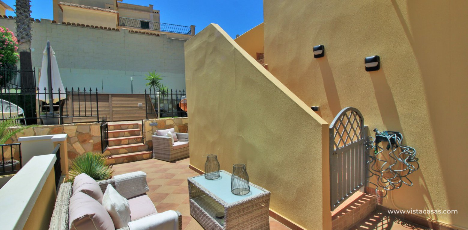 Detached villa for sale in Rioja V Los Dolses rear terrace 2